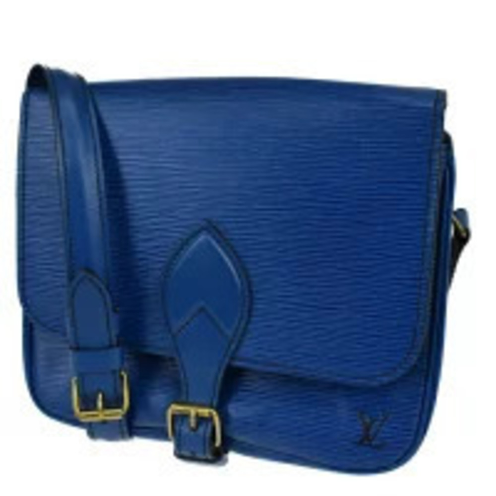 Louis Vuitton Cartouchiere Shoulder Bag Epi Leather Toledo Blue